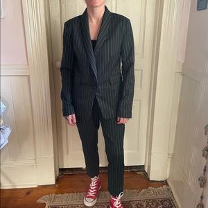 Pinstriped women’s two piece suit